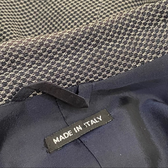 Giorgio Armani Borgonuovo 21 Navy Patterned Blazer - Picture 10 of 14